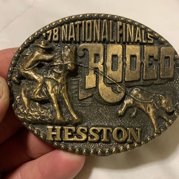 NFR HESSTON , bronze, buckles, new condition, 1978-1981, limited edition - Picture 1 of 12